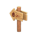 Animal Crossing Items Angled Signpost Home