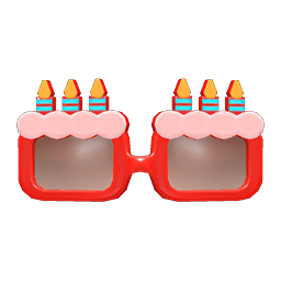 Animal Crossing Items Birthday Shades Red