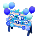 Animal Crossing Items Birthday Sign Blue
