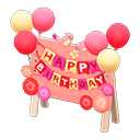 Animal Crossing Items Birthday Sign Pink