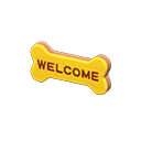 Animal Crossing Items Bone Doorplate Yellow