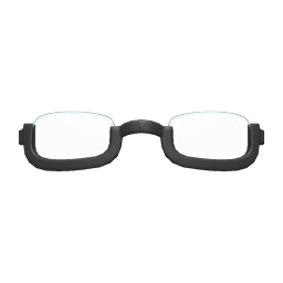 Animal Crossing Items Bottom-rimmed Glasses Black
