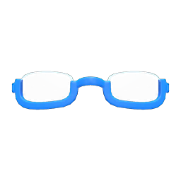 Animal Crossing Items Bottom-rimmed Glasses Blue