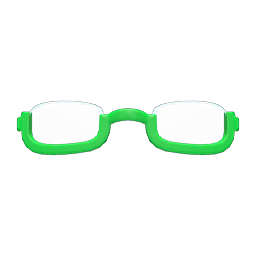 Animal Crossing Items Bottom-rimmed Glasses Green