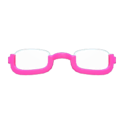 Animal Crossing Items Bottom-rimmed Glasses Pink