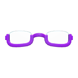Animal Crossing Items Bottom-rimmed Glasses Purple