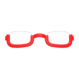 Animal Crossing Items Bottom-rimmed Glasses Red