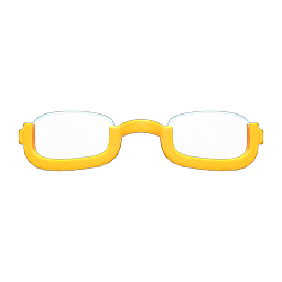 Animal Crossing Items Bottom-rimmed Glasses Yellow