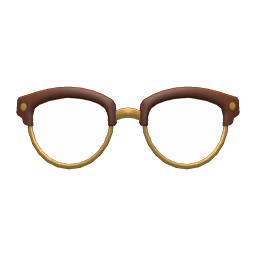 Animal Crossing Items Browline Glasses Brown