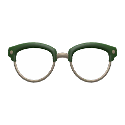 Animal Crossing Items Browline Glasses Green