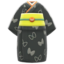 Animal Crossing Items Butterfly Visiting Kimono Black