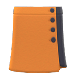 Animal Crossing Items Buttoned Wraparound Skirt Orange