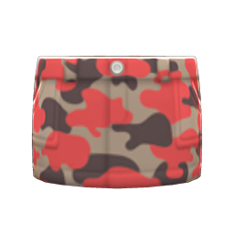 Animal Crossing Items Camo Skirt Red