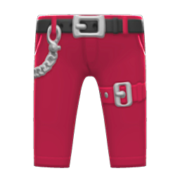 Animal Crossing Items Chain Pants Red