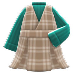 Animal Crossing Items Checkered Jumper Dress Green