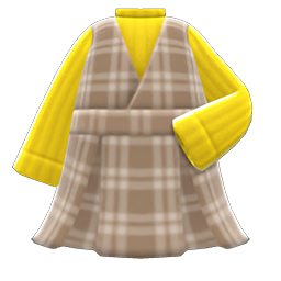 Animal Crossing Items Checkered Jumper Dress Yellow