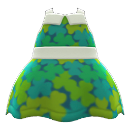 Animal Crossing Items Clover Dress Dark green