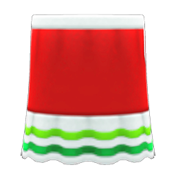 Animal Crossing Items Colorful Skirt Red