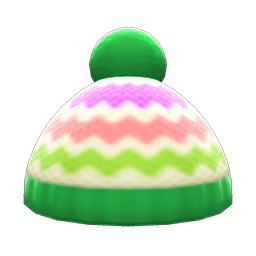 Animal Crossing Items Colorful Striped Knit Cap Green