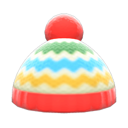 Animal Crossing Items Colorful Striped Knit Cap Red