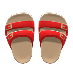 Animal Crossing Items Comfy Sandals Red