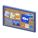 Animal Crossing Items Corkboard Blue / Fish