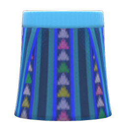 Animal Crossing Items Corte Skirt Blue