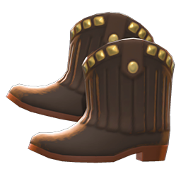 Animal Crossing Items Cowboy Boots Black