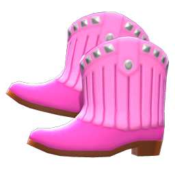 Animal Crossing Items Cowboy Boots Pink