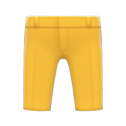 Animal Crossing Items Cropped Pants Yellow
