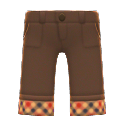 Animal Crossing Items Cuffed Pants Brown