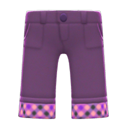 Animal Crossing Items Cuffed Pants Purple