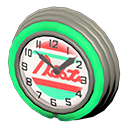 Animal Crossing Items Diner Neon Clock Aquamarine / Red Lines