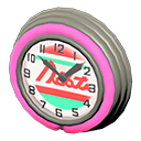 Animal Crossing Items Diner Neon Clock Pink / Red lines
