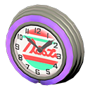 Animal Crossing Items Diner Neon Clock Purple / Red lines