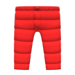 Animal Crossing Items Down Pants Red