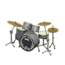 Animal Crossing Items Drum Set Black & white / Rock logo