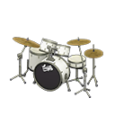 Animal Crossing Items Drum Set Pearl white / Black with logo