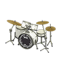 Animal Crossing Items Drum Set Pearl white / Rock logo