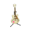 Animal Crossing Items Electric Guitar Chic white / Cute logo