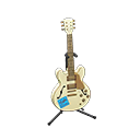 Animal Crossing Items Electric Guitar Chic white / Handwritten logo