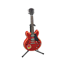 Animal Crossing Items Electric Guitar Dark red / Pop logo