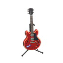 Animal Crossing Items Electric Guitar Dark red / Rock logo