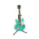 Electric Guitar Marine emerald / Cute logo
