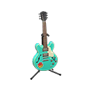 Animal Crossing Items Electric Guitar Marine emerald / Pop logo