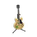 Animal Crossing Items Electric Guitar Natural wood / Emblem logo