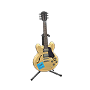 Animal Crossing Items Electric Guitar Natural wood / Handwritten logo