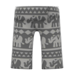 Animal Crossing Items Elephant-print Pants Black