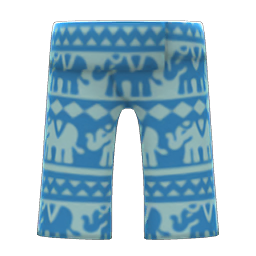 Animal Crossing Items Elephant-print Pants Blue