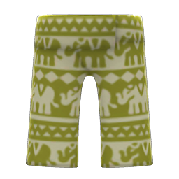 Animal Crossing Items Elephant-print Pants Green